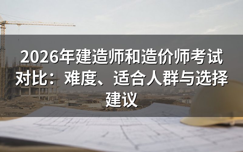 建造师和造价师考试难度对比