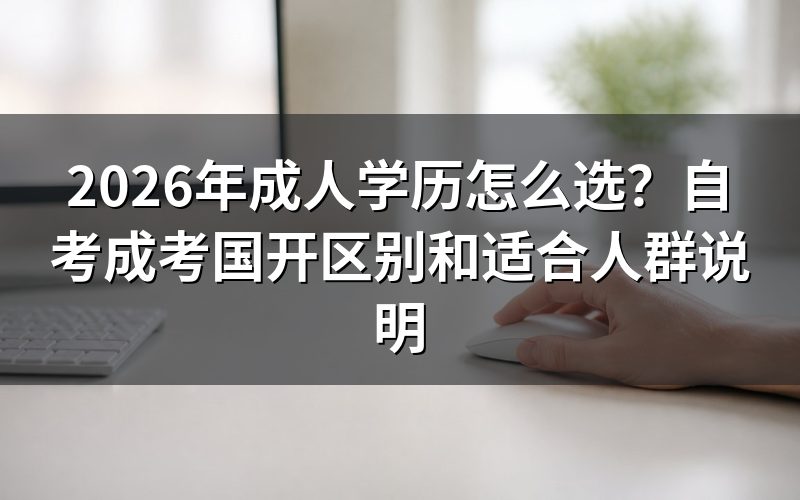 自考、成考、国开的学历性质和认可度