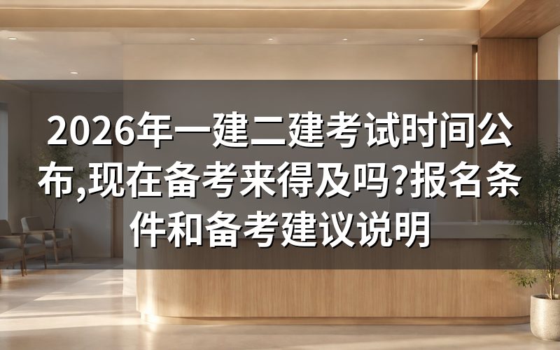 2026年一建二建考试时间是什么时候