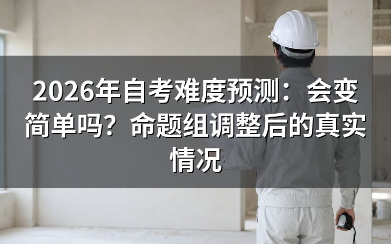 2026年自考难度会降低吗?