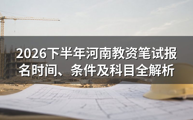 2026下半年河南教资笔试报名时间节点