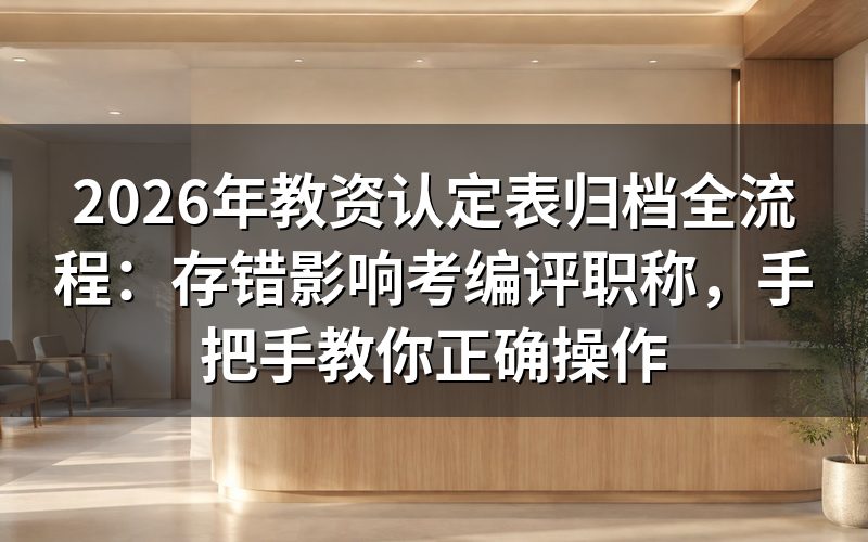 教资认定表为什么必须归档?