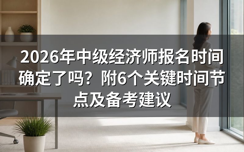 2026年中级经济师报名时间确定了吗?