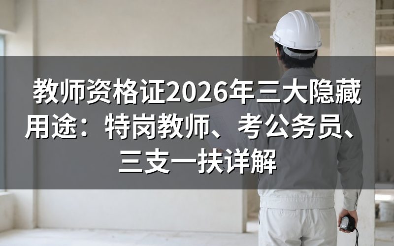 教师资格证有哪些隐藏用途?
