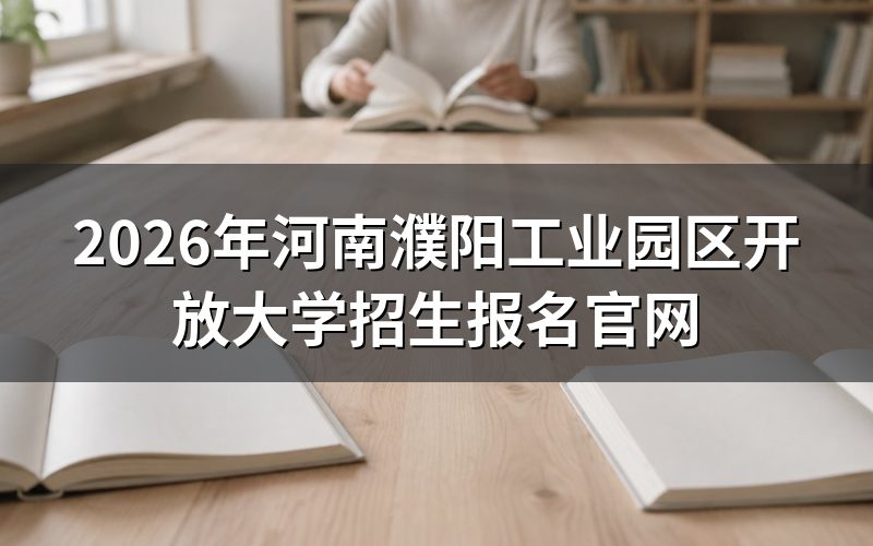 2026年河南濮阳工业园区开放大学招生报名方法