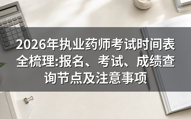 2026年执业药师考试关键时间节点