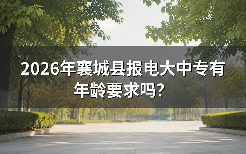 2026年襄城县报电大中专有年龄要求吗?