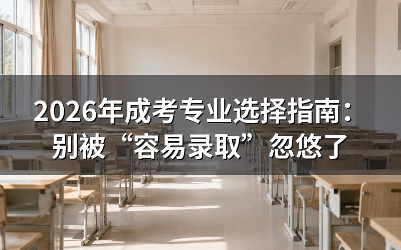 成考选专业,为什么不能只看录取分数线?