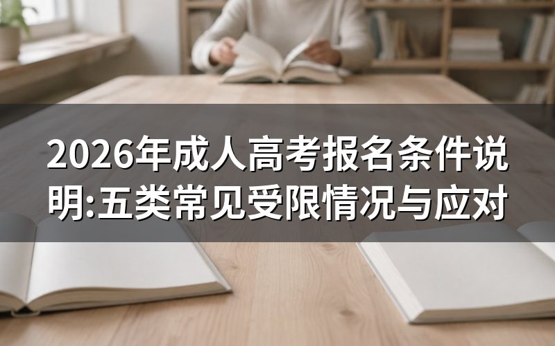 2026年成人高考报名需要满足哪些基本条件?
