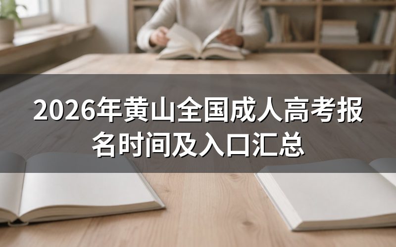 2026年黄山全国成人高考报名时间及入口汇总