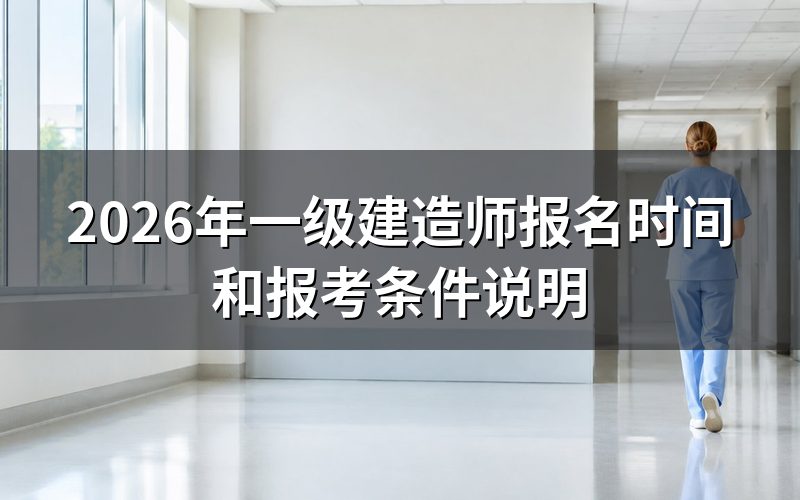 2026年一级建造师报名时间和考试时间