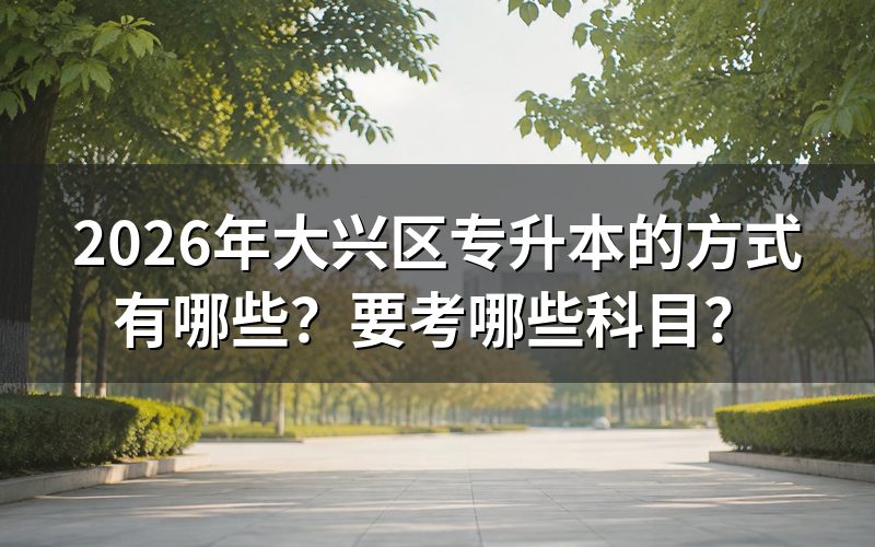 2026年大兴区专升本有哪几种途径?