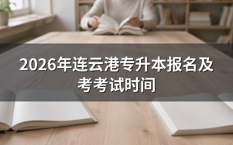 2026年连云港专升本报名及考试时间安排