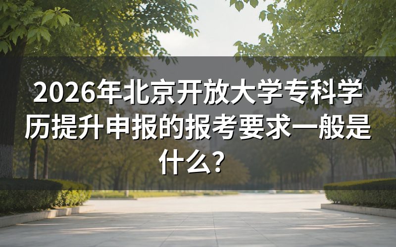 2026年北京开放教育关键信息速览