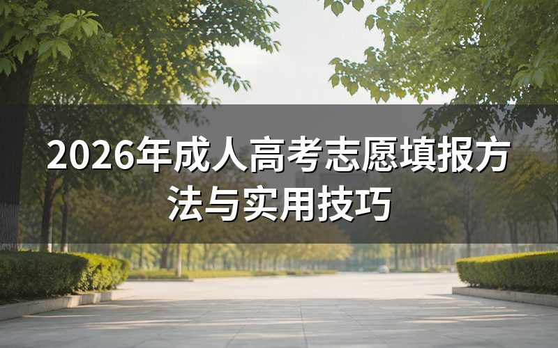 2026年成人高考志愿填报流程