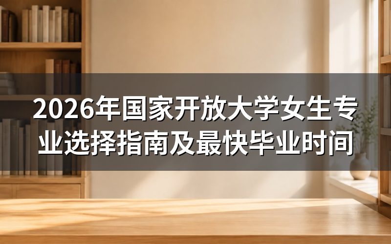 2026年国家开放大学女生专业选择指南