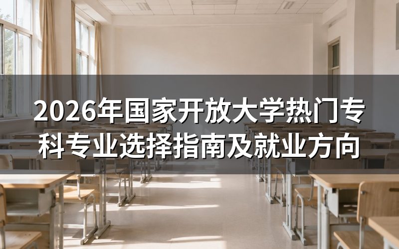 2026年国家开放大学热门专科专业有哪些?