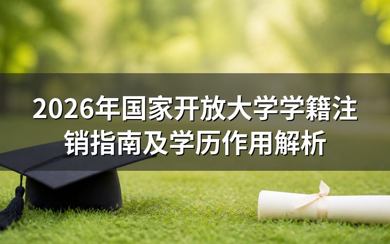 2026年国家开放大学能注销学籍吗?