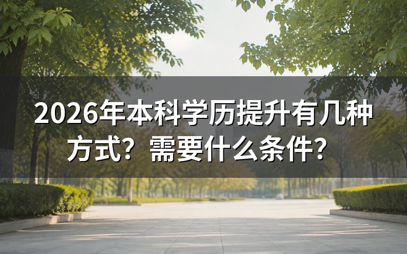 2026年本科学历提升有几种方式