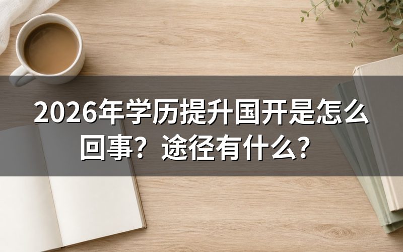 2026年学历提升国开是怎么回事?
