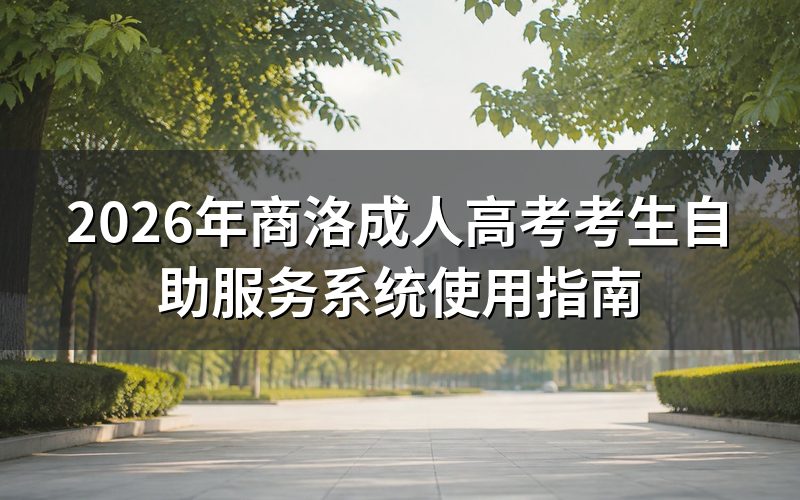 2026年商洛成人高考考生自助服务系统入口在哪里?