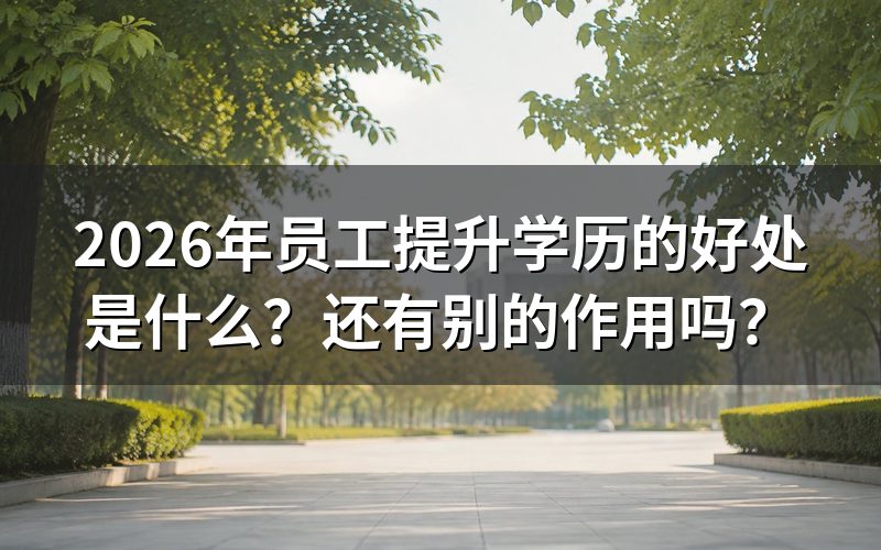 2026年员工提升学历的好处是什么?