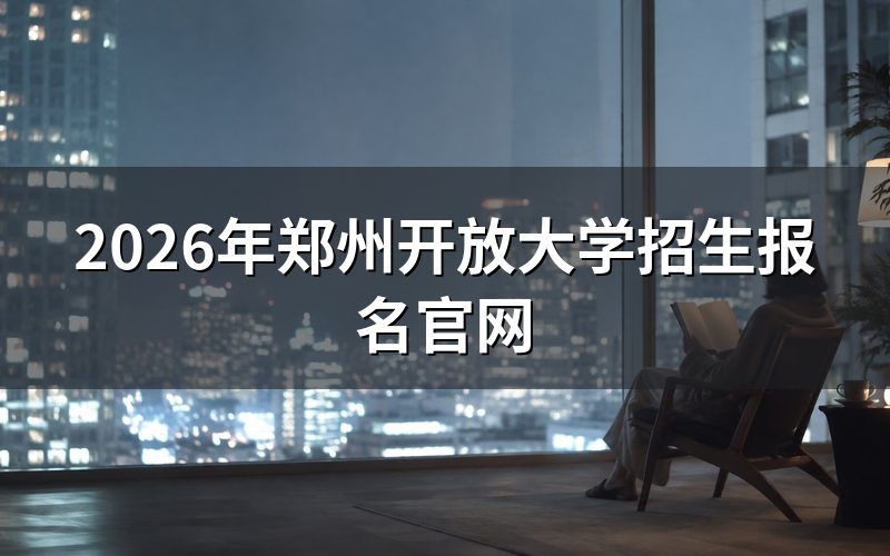 2026年郑州开放大学招生报名官网入口