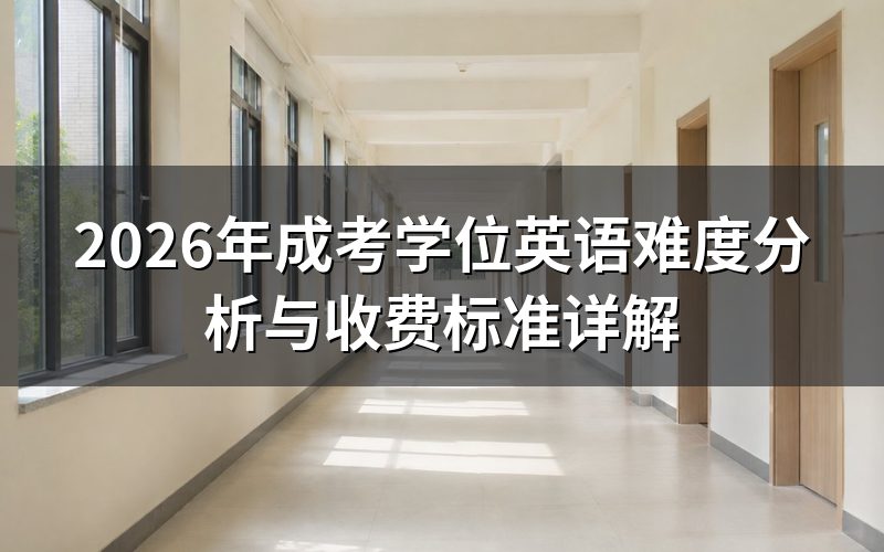 2026年成考学位英语难度分析