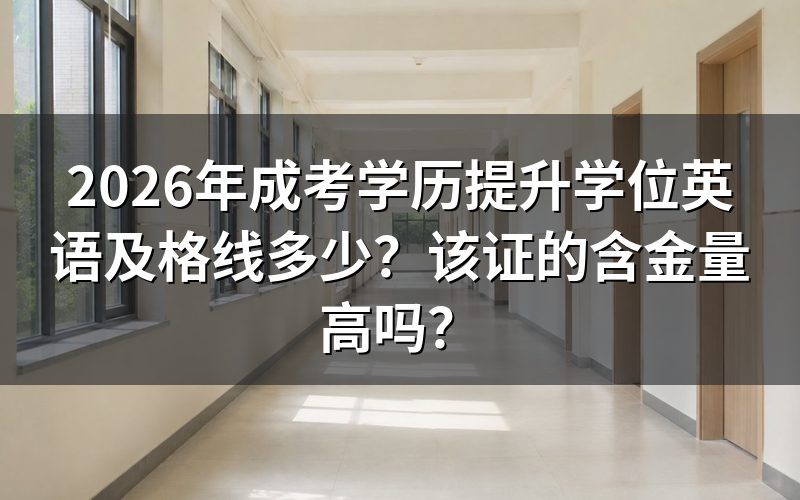 2026年成考学历提升学位英语及格线多少?