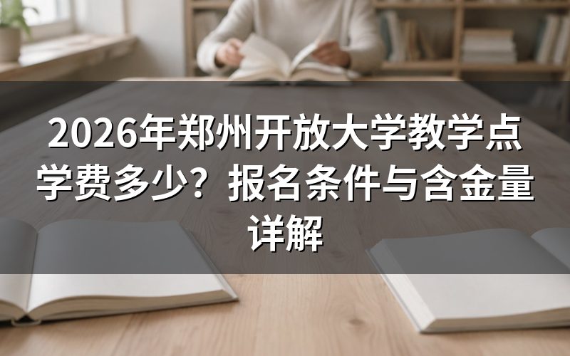 2026年郑州开放大学教学点学费具体是多少?