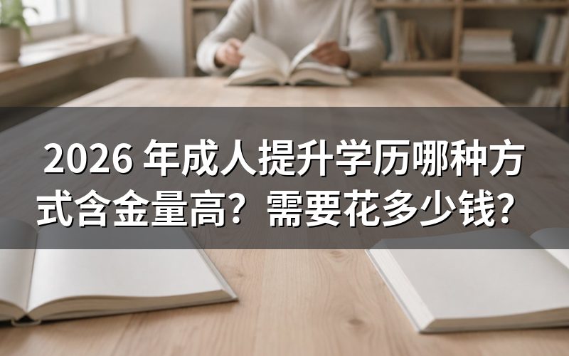 2026 年成人学历提升方式含金量对比
