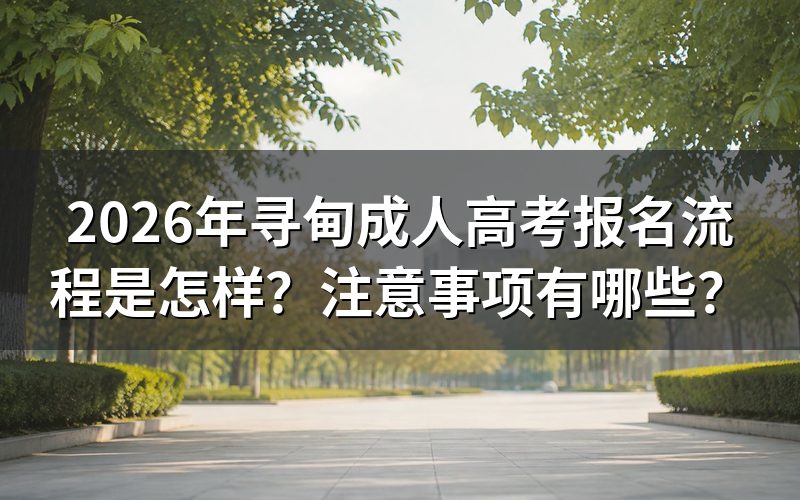 2026年寻甸成人高考报名流程