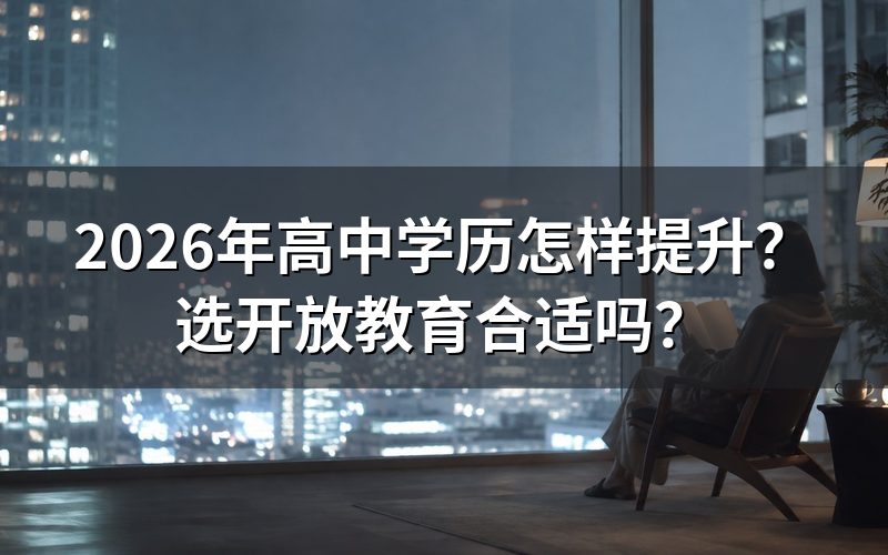 2026年高中学历提升途径