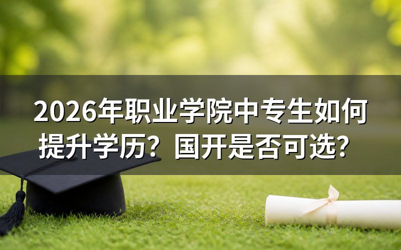2026年中专生提升学历的主要途径