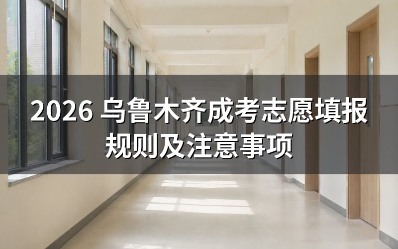 2026 年乌鲁木齐成考志愿填报流程
