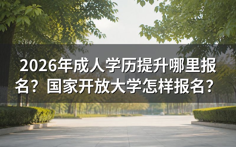 2026年成人学历提升报名方式