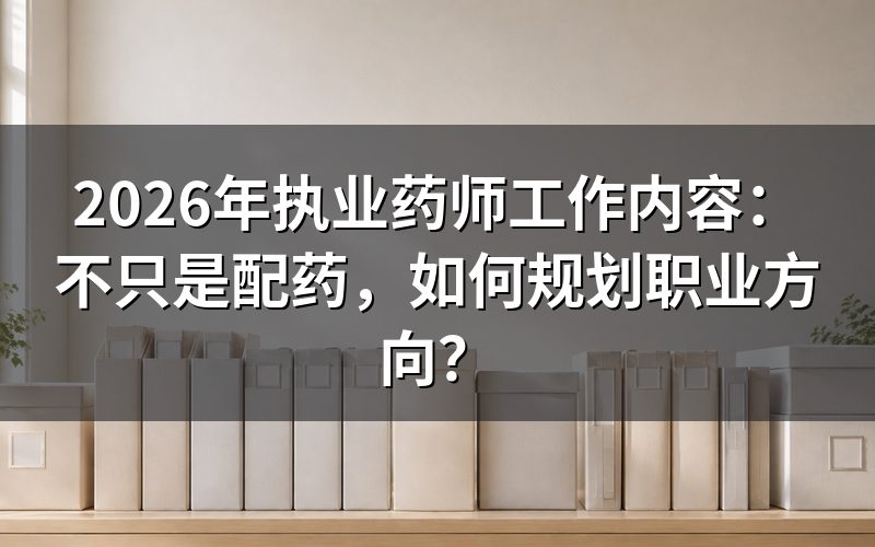 执业药师的实际工作内容是什么?