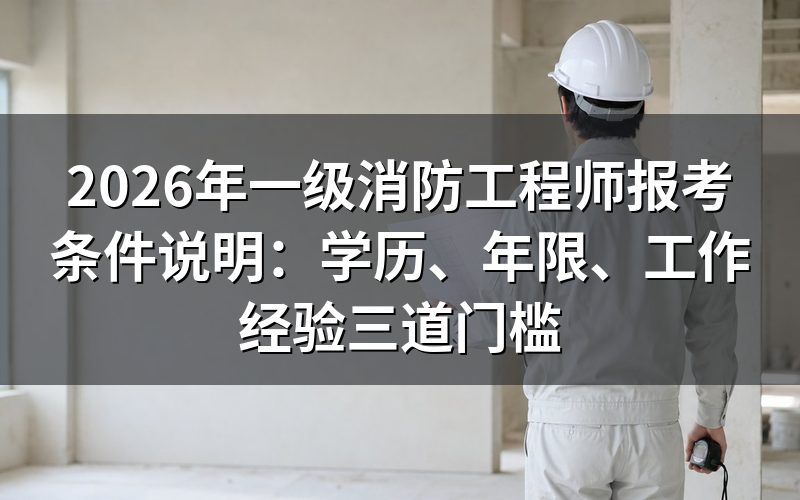 2026年一级消防工程师报考学历要求