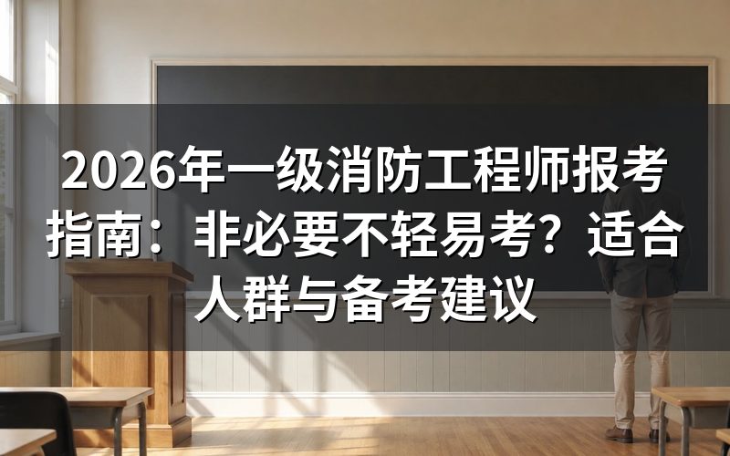 一、一消证书适合哪些人?