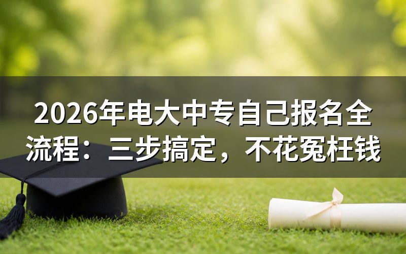 电大中专自己报名，真的靠谱吗？