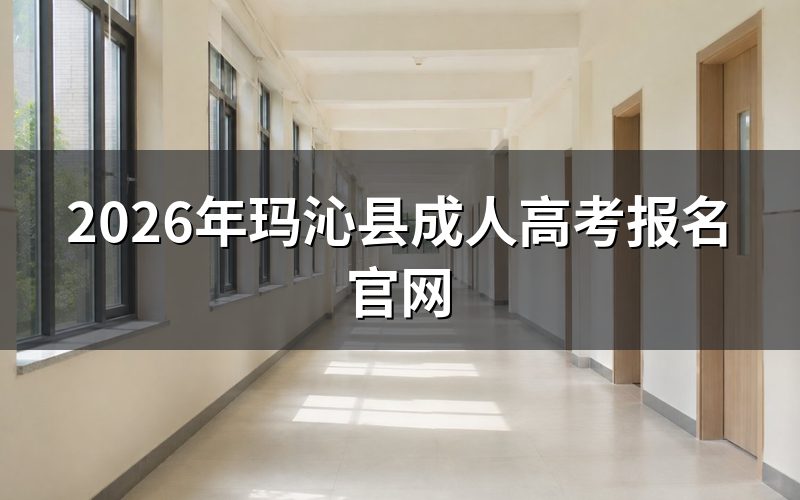 2026年玛沁县成人高考报名官网入口