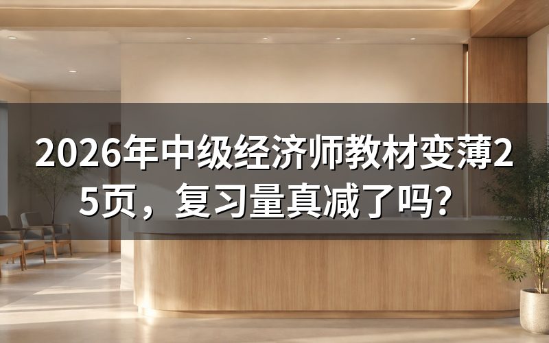 2026年中级经济师教材变化有多大？