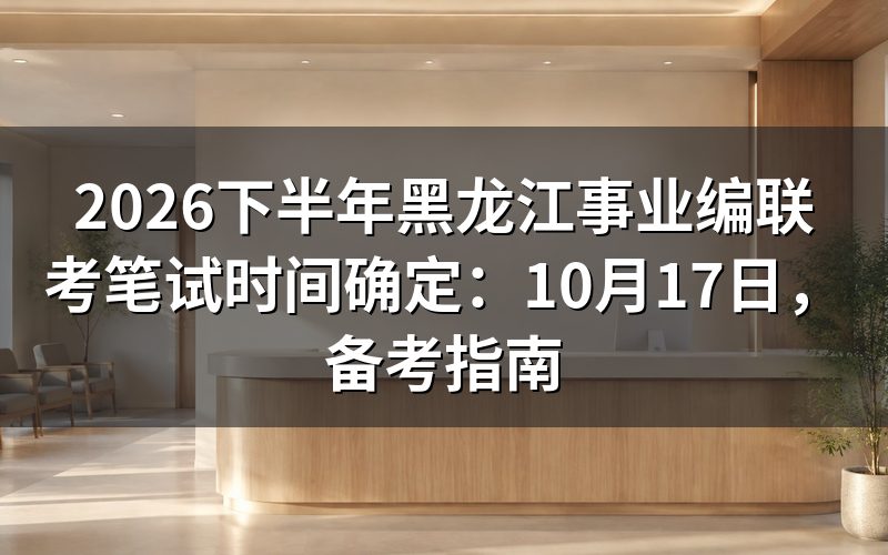 2026下半年黑龙江事业编联考笔试时间是什么时候?