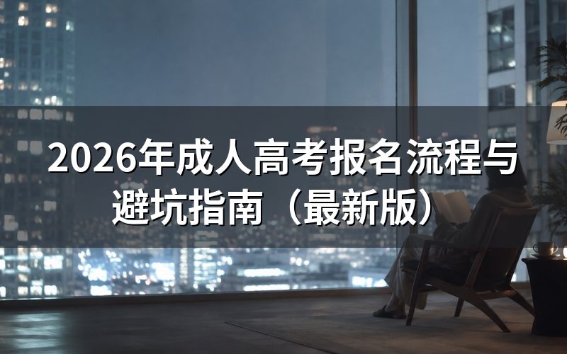 2026年成人高考报名时间是什么时候?