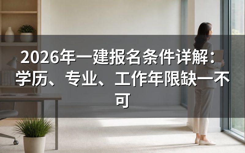 一建报名需要满足哪些条件?
