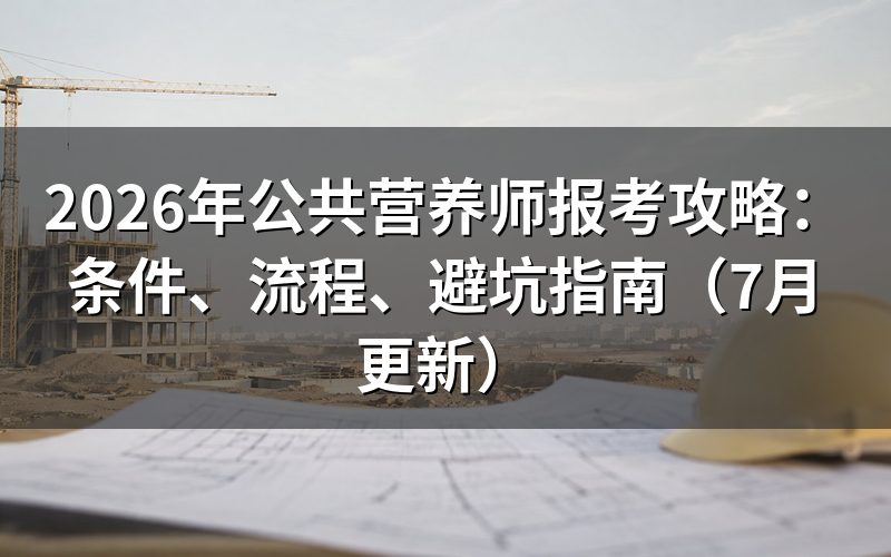 公共营养师报考条件是什么?