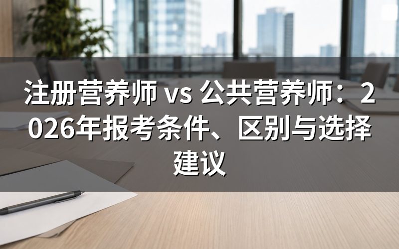 注册营养师与公共营养师的核心区别