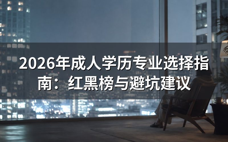 成人学历专业选择,为什么容易踩坑?