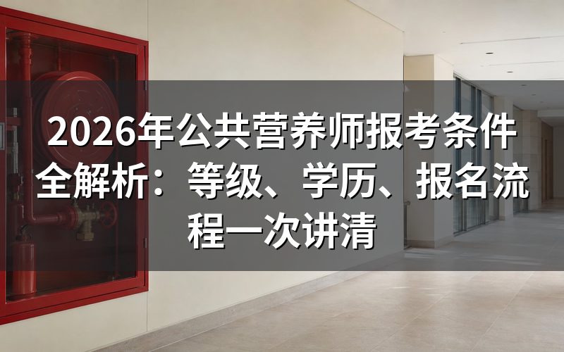 公共营养师分几个等级?报考条件分别是什么?