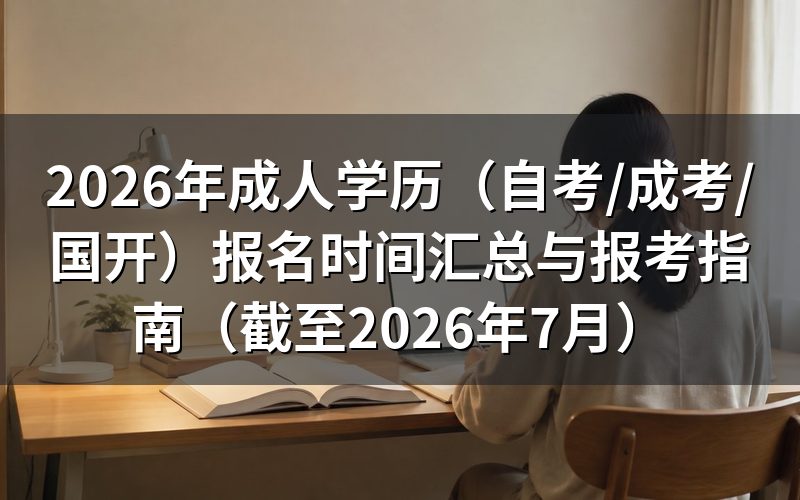2026年成人学历报名时间概览